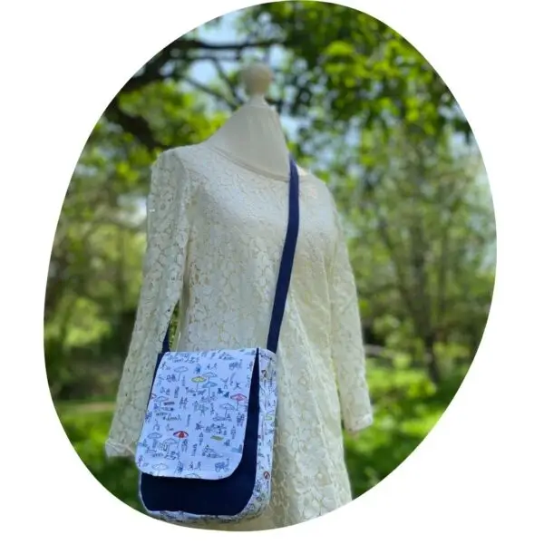 Upcycled Sling Bag – Beach Motif with Adjustable Strap - Image 8