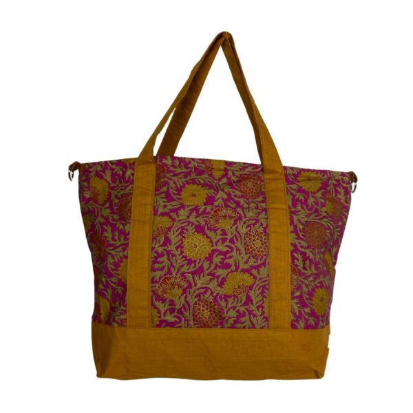 Unique Upcycled Tote Bag – Vibrant Floral Design