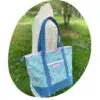 Upcycled Market Bag – Floral Canvas with Denim Base - Image 5