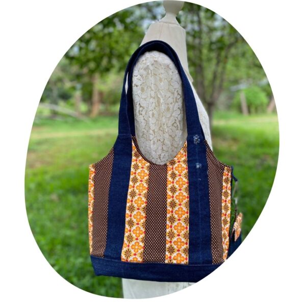 Patchwork Seventies Flowers Orange + Purse - Image 8