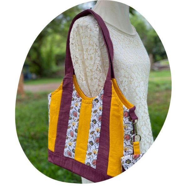 Patchwork Maroon&Flowers + Purse – Image 7