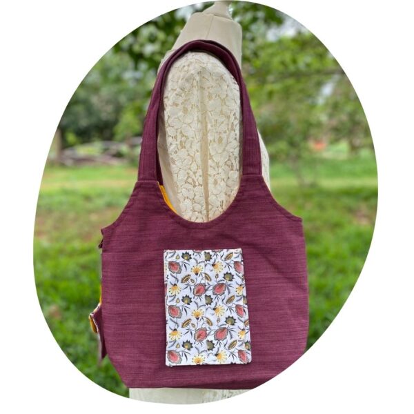 Patchwork Maroon&Flowers + Purse – Image 8
