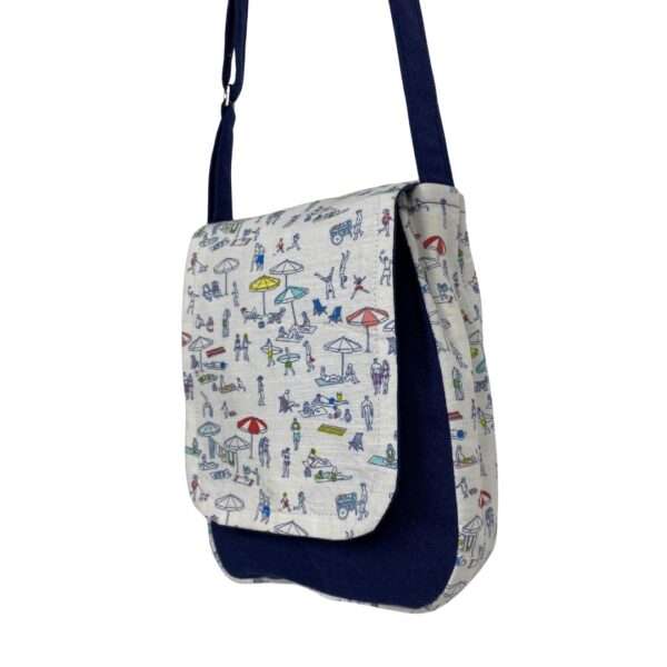 Upcycled Sling Bag – Beach Motif with Adjustable Strap - Image 2
