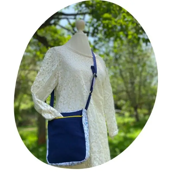 Upcycled Sling Bag – Beach Motif with Adjustable Strap - Image 9