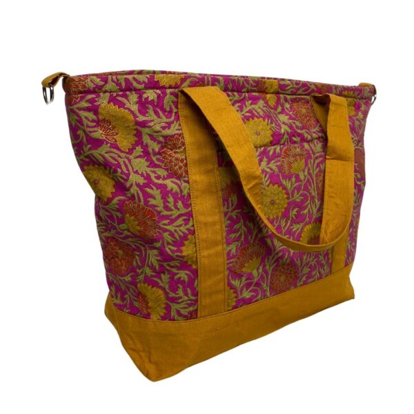 Unique Upcycled Tote Bag – Vibrant Floral Design - Image 2