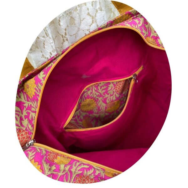 Unique Upcycled Tote Bag – Vibrant Floral Design - Image 8
