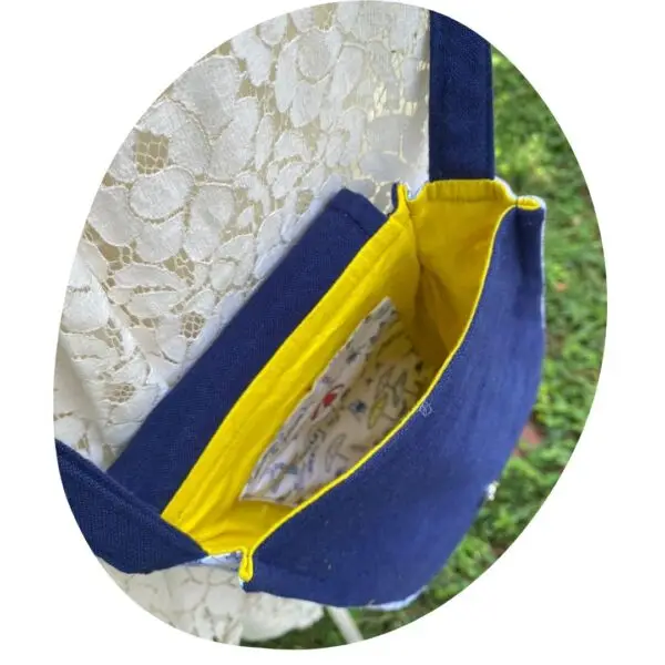 Upcycled Sling Bag – Beach Motif with Adjustable Strap - Image 10