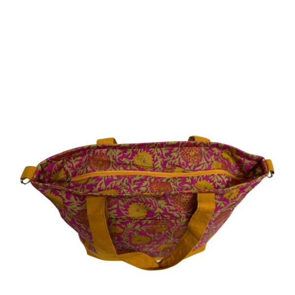 Unique Upcycled Tote Bag – Vibrant Floral Design - Image 4