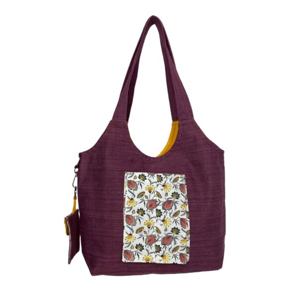 Patchwork Maroon&Flowers + Purse – Image 2
