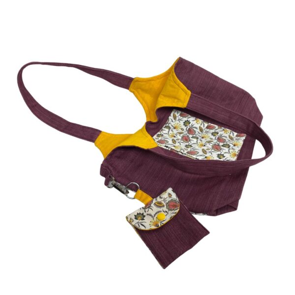 Patchwork Maroon&Flowers + Purse – Image 5