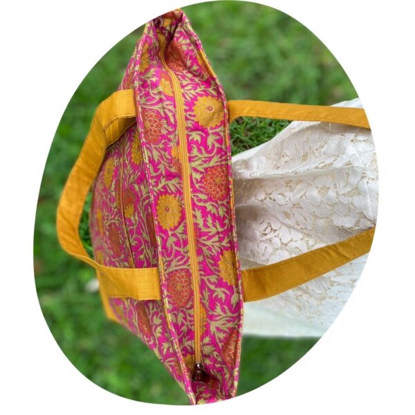 Unique Upcycled Tote Bag – Vibrant Floral Design - Image 7