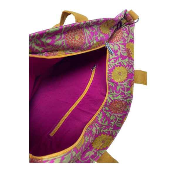 Unique Upcycled Tote Bag – Vibrant Floral Design - Image 3