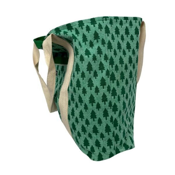 Upcycled Big Shopper – Tree Print Canvas with Cotton Straps – Image 5