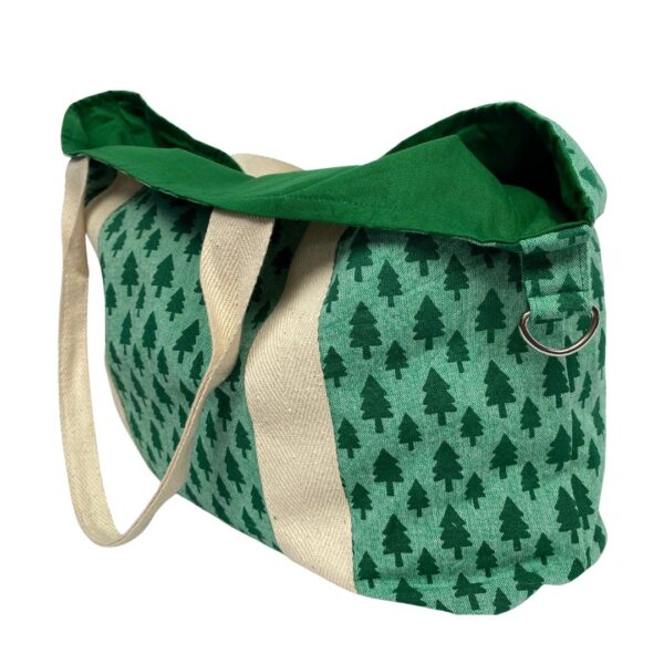 Upcycled Big Shopper – Tree Print Canvas with Cotton Straps – Image 4