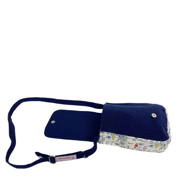 Upcycled Sling Bag – Beach Motif with Adjustable Strap - Image 4