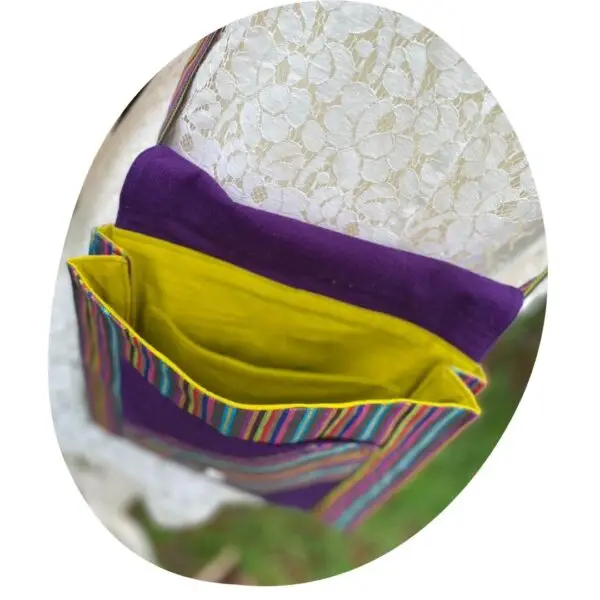 Upcycled Sling Bag – Striped Cotton with Magnetic Closure - Image 9