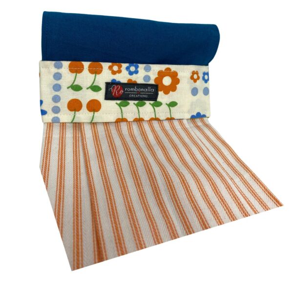 Retro Blue Flower Oven Tea Towel - Set of 2 - Image 3