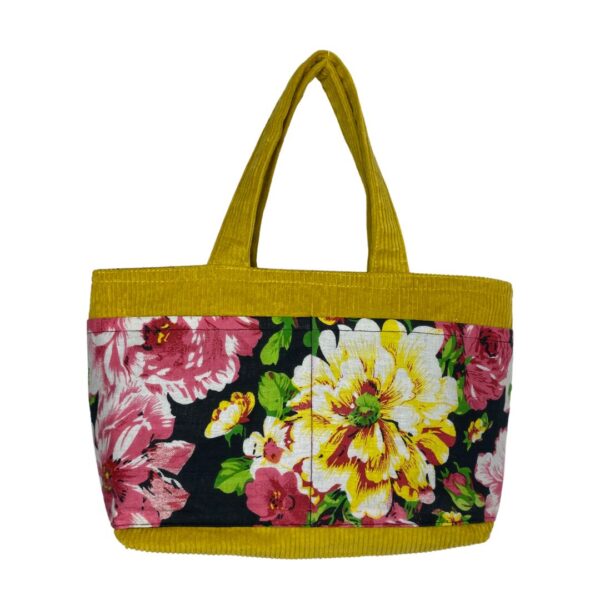 Vibrant Corduroy Mini Tote Bag with 10 Pockets