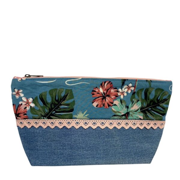 Tropical Denim Pouch