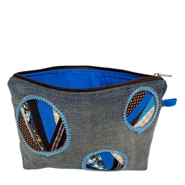 Circular Patch Denim Pouch – Image 2
