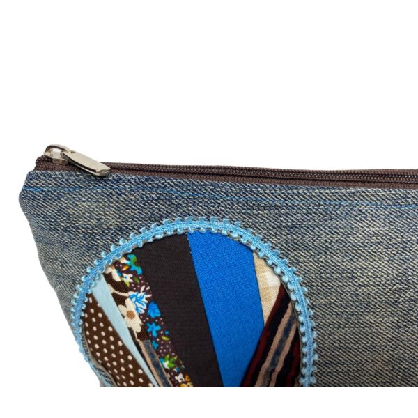 Circular Patch Denim Pouch – Image 3