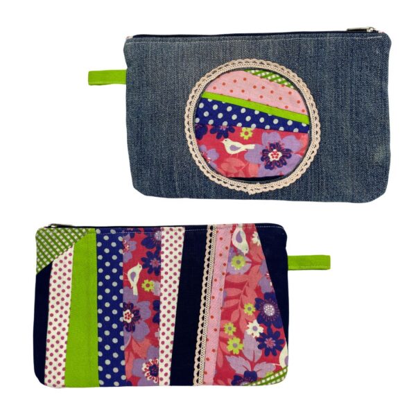 Colorful Patchwork Flat Pouch