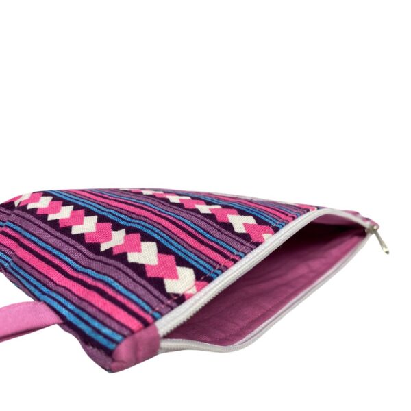 Vintage-Inspired Striped Flat Pouch - Image 3