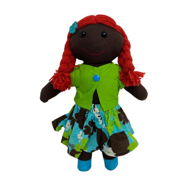 Giselle - Handmade Doll with Crochet Flower & Felt Shoes