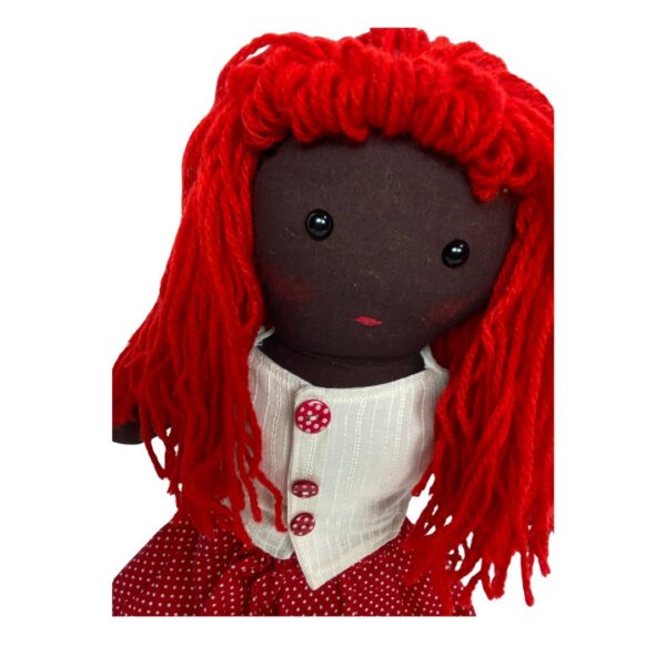 Helga - Handmade 50s-Inspired Doll in Red & White - Image 4