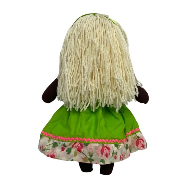 Supriya - Handmade Doll with Floral Charm & Satin Details - Image 2